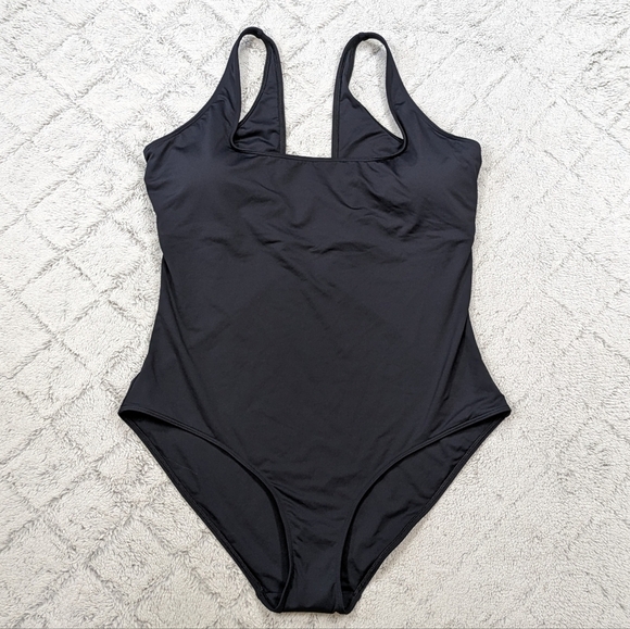 Everlane Swimsuit Women's XXL Black One-Piece Square Neck Padded Cups - Picture 1 of 9